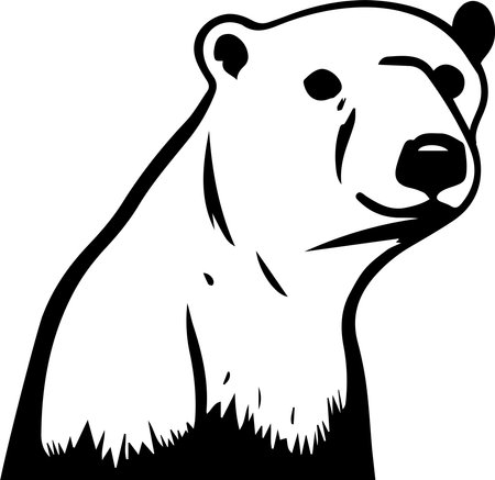 Polar Bear Logo Monochrome Design Styleのイラスト素材