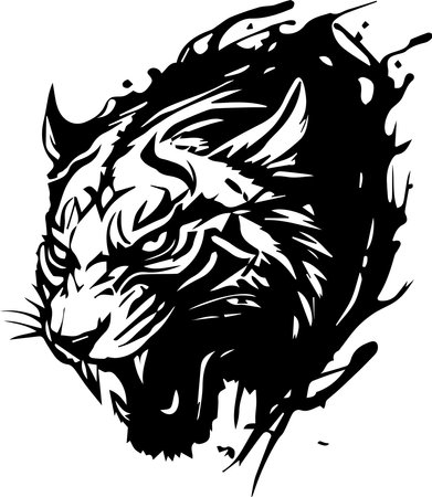Tiger Logo Monochrome Design Styleのイラスト素材