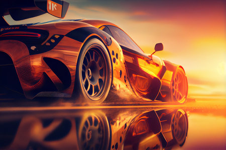 Racing Sport Car In Motionの写真素材