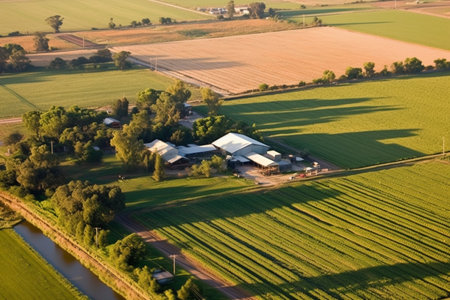 Aeriel View Of A Farmの素材