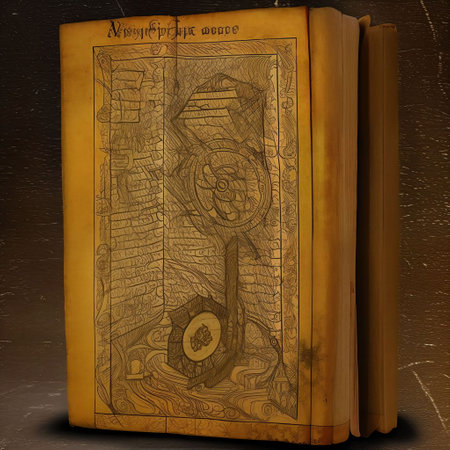 Vintage enigmatic old book on a dark background. AI Generated.の素材