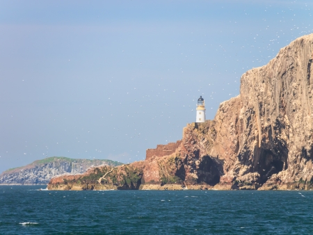 The Bass Rock lighthouse, Scotland, UKの写真素材