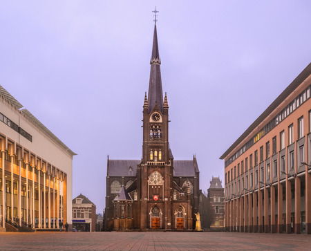 Liduina Basiliek in Schiedam Netherlands in the eveningの写真素材