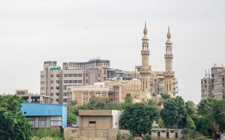 Mosque on the banks of the Nile River in Cairo. Egyptの写真素材