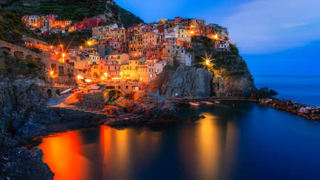 Manarola nightの写真素材