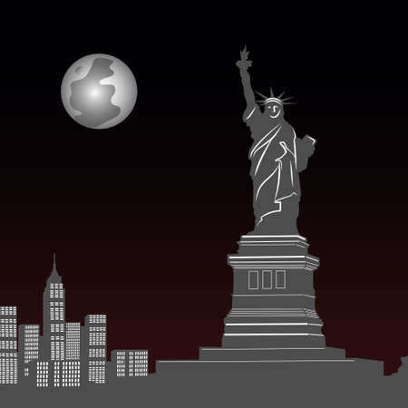 Statue of Liberty in New York, illustrationのイラスト素材