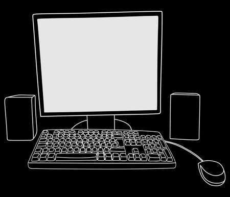 Desktop computerのイラスト素材