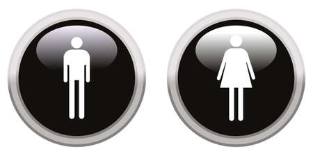 Male and female glossy icons, vectorのイラスト素材