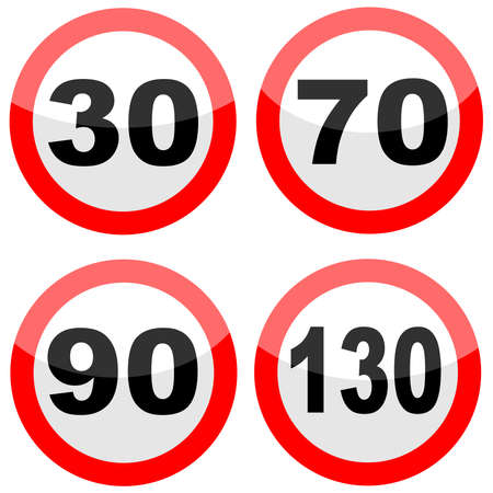 Traffic sign speed limit, vectorのイラスト素材