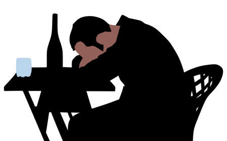 Alcoholic drunk man, vectorのイラスト素材