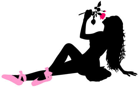 Young ballerina dancer, vectorのイラスト素材