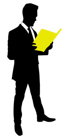 successful businessman holding folder, vectorのイラスト素材