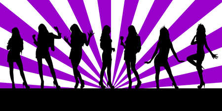 Dancing silhouettes, vectorのイラスト素材