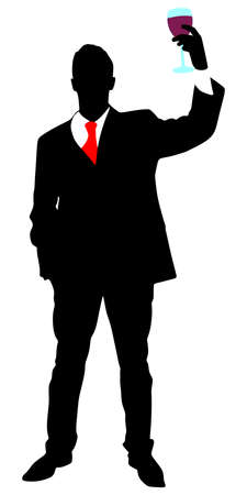 man with wine glass, vectorのイラスト素材