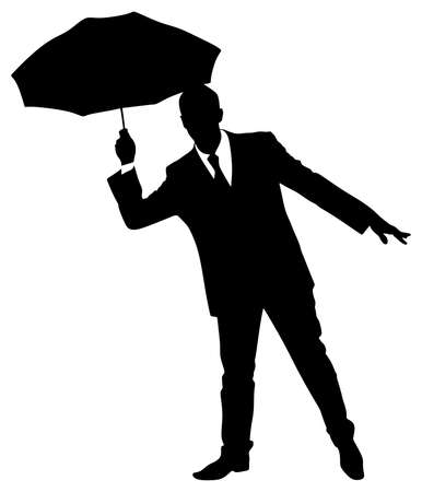 successful businessman with umbrella, vectorのイラスト素材