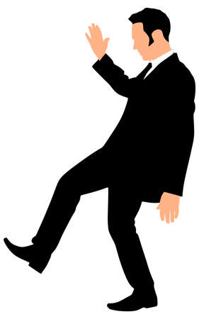 successful businessman slip and fall, vectorのイラスト素材