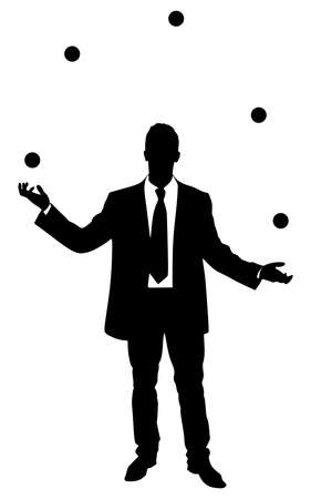Businessman juggling with some balls, vectorのイラスト素材