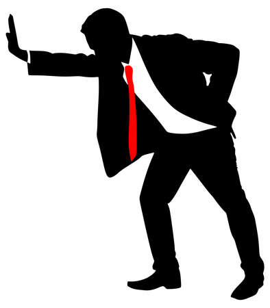 Successful businessman pushing, vectorのイラスト素材