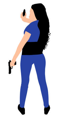 girl shooting, vectorのイラスト素材