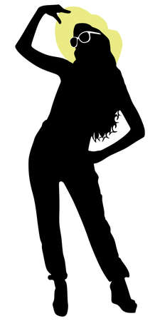 Beautiful young girl with hat, vectorのイラスト素材