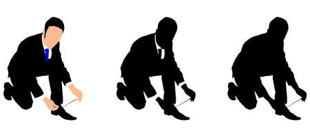 successful businessman tied laces, vectorのイラスト素材