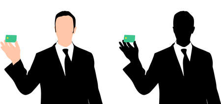 Business man holding credit cardのイラスト素材