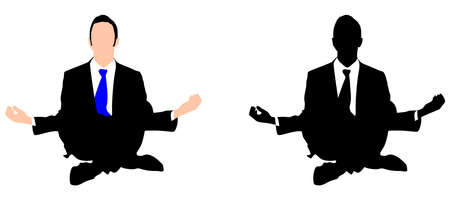 successful businessman doing yoga, vectorのイラスト素材