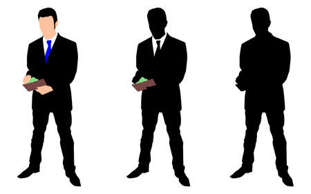 business man taking out money from the walletのイラスト素材