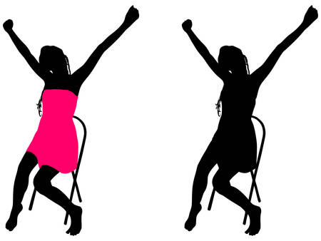 Young woman with pigtails, vectorのイラスト素材