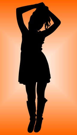 Dancing silhouette, vectorのイラスト素材