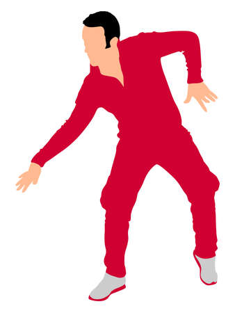 Man dancing silhouette, vectorのイラスト素材