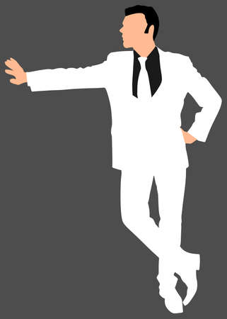 successful businessman in white suit, vectorのイラスト素材