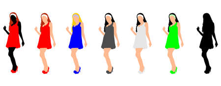 Dancing silhouette, vectorのイラスト素材