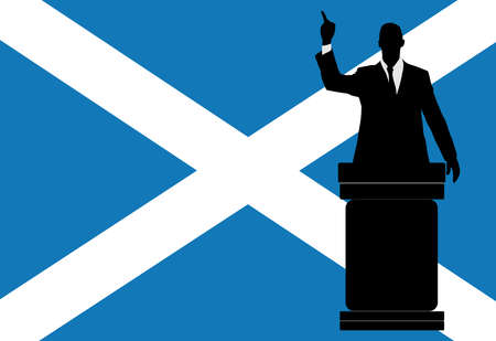 politician speaking from tribune, vectorのイラスト素材