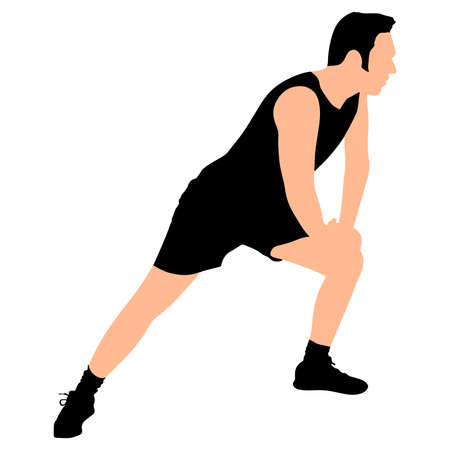 Young man exercising, vectorのイラスト素材