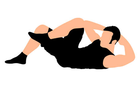 Young man exercising, vectorのイラスト素材