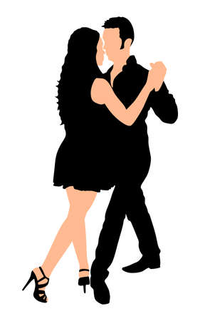 Young couple dancing tango, vectorのイラスト素材