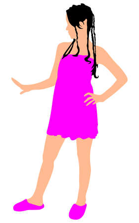 Young woman with pigtails, vectorのイラスト素材