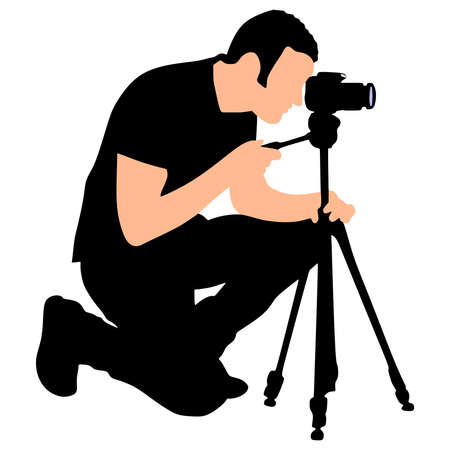 photographer taking a picture, vectorのイラスト素材