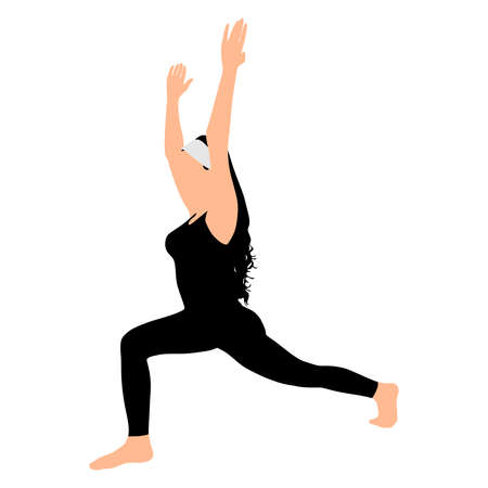 Fitness woman doing exercise, vectorのイラスト素材
