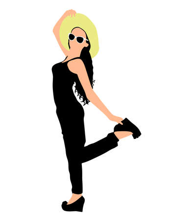 Beautiful young girl with hat, vectorのイラスト素材