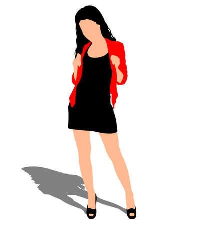 Girl dancing, vectorのイラスト素材