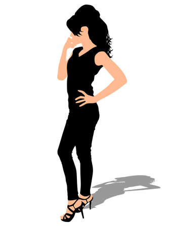 worried businesswoman, vectorのイラスト素材