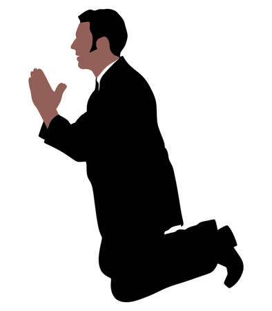 businessman prayingのイラスト素材