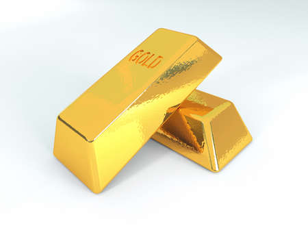 Golden bars, 3d illustrationの写真素材