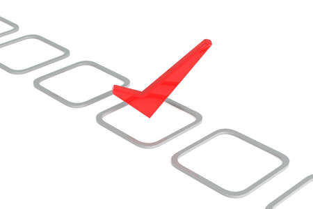 Checklist with red check, 3d illustration