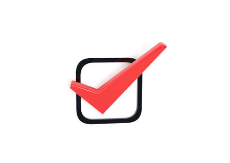 The red check mark, 3d illustration