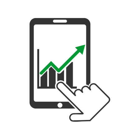 Market Status on Mobileのイラスト素材