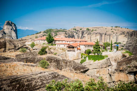 GREECE, METEORA, spectacular rock formations and Greek Orthodox monasteriesの写真素材