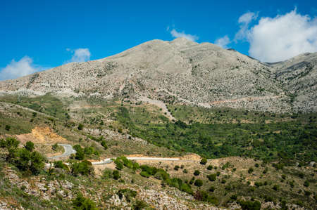 Greece, Crete, view to the green hillsの写真素材